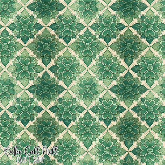 Retro Shamrocks 2 Digital Seamless Pattern
