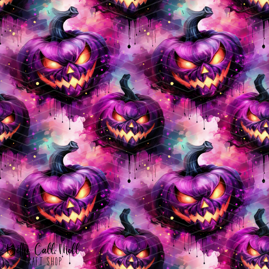 Spooky Jack-O-Lanterns Digital Seamless Pattern