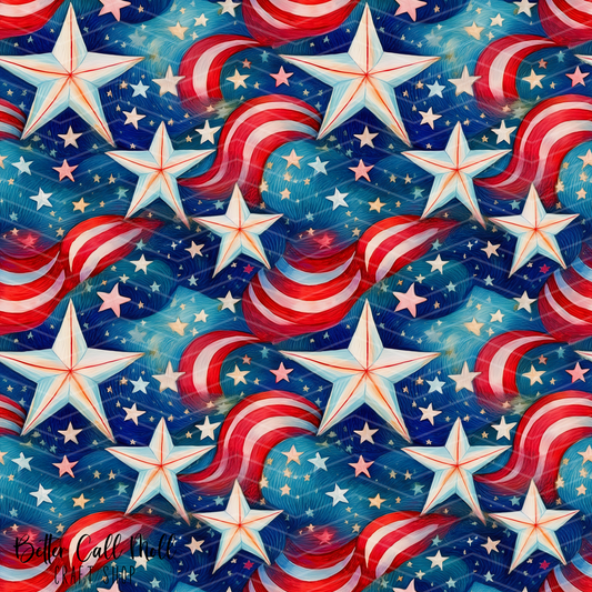 Stars and Stripes 4 Digital Seamless Pattern