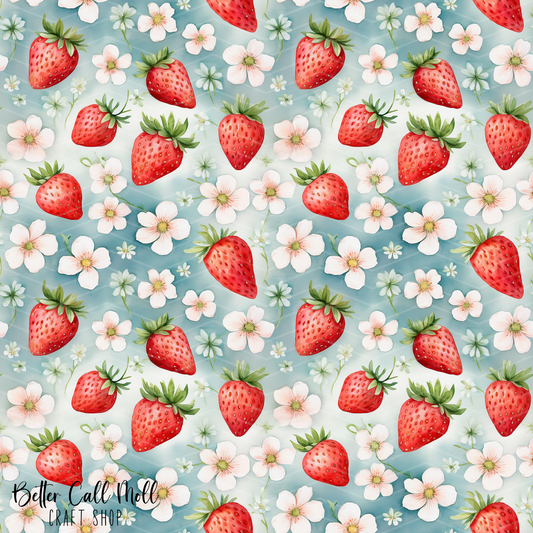 Strawberries 3 Digital Seamless Pattern