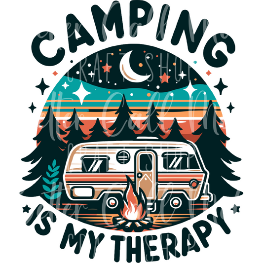 D078 - Camping is My Therapy UV DTF Decal
