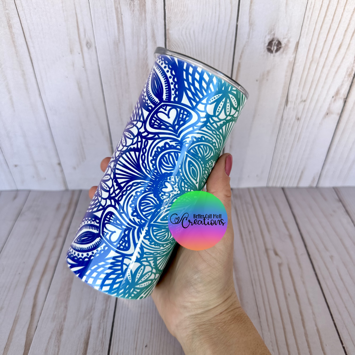 15oz Glossy FLAT EDGE Skinny Sublimation Tumbler
