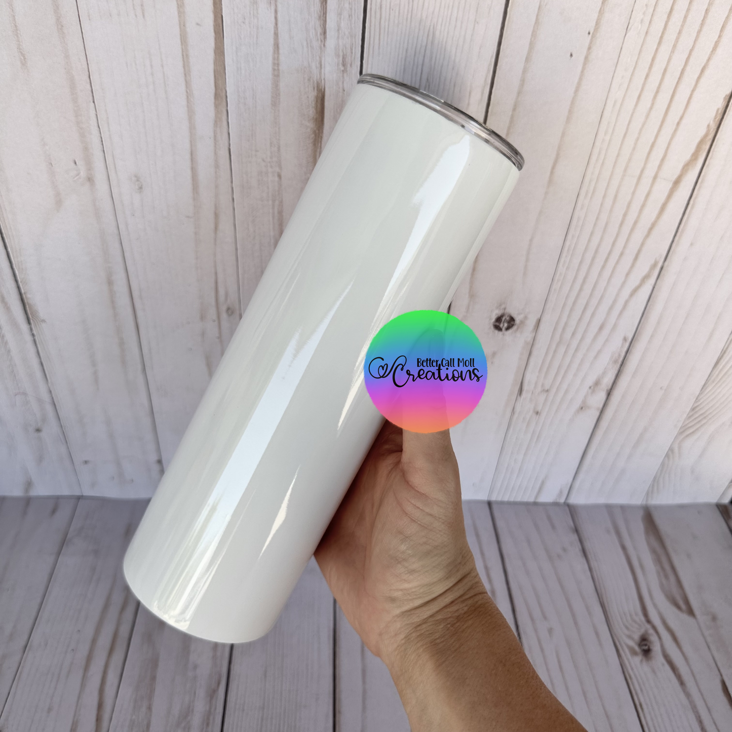 30oz Glossy FLAT EDGE Skinny Sublimation Tumbler