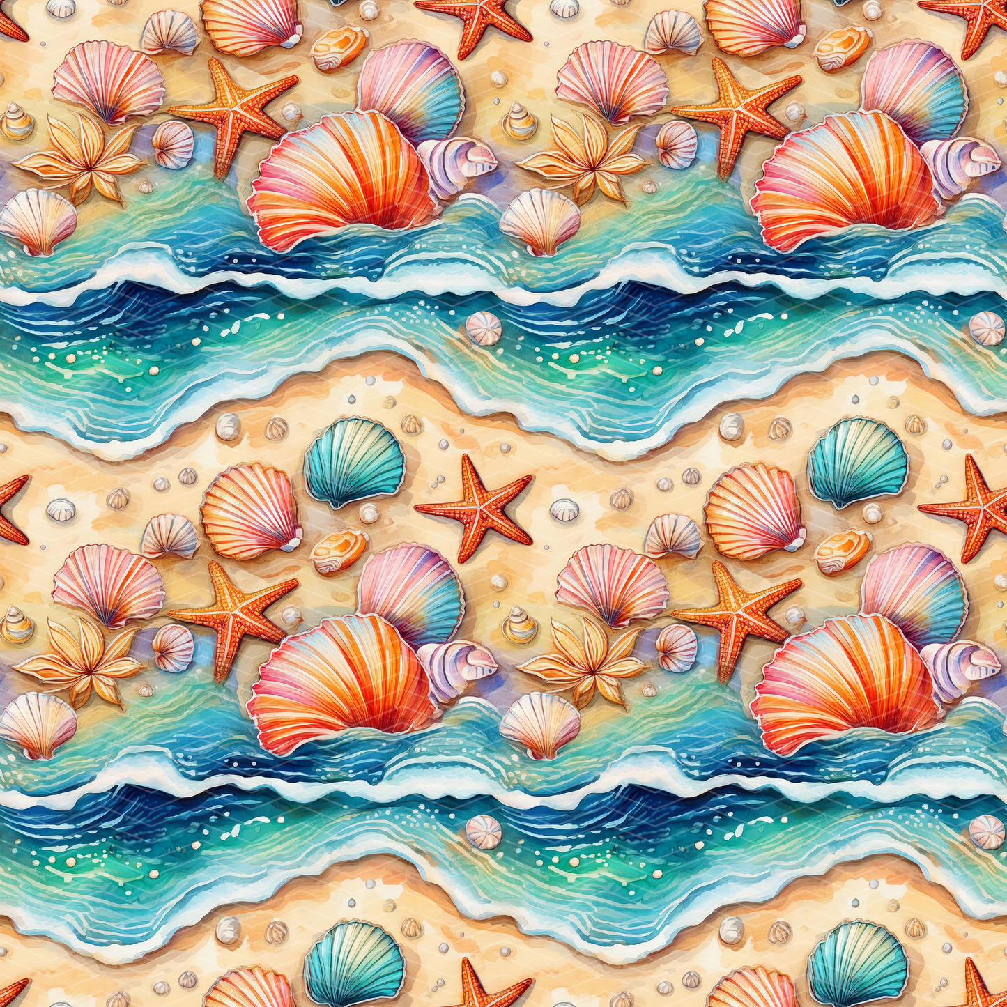 Beach 2 Digital Seamless Pattern