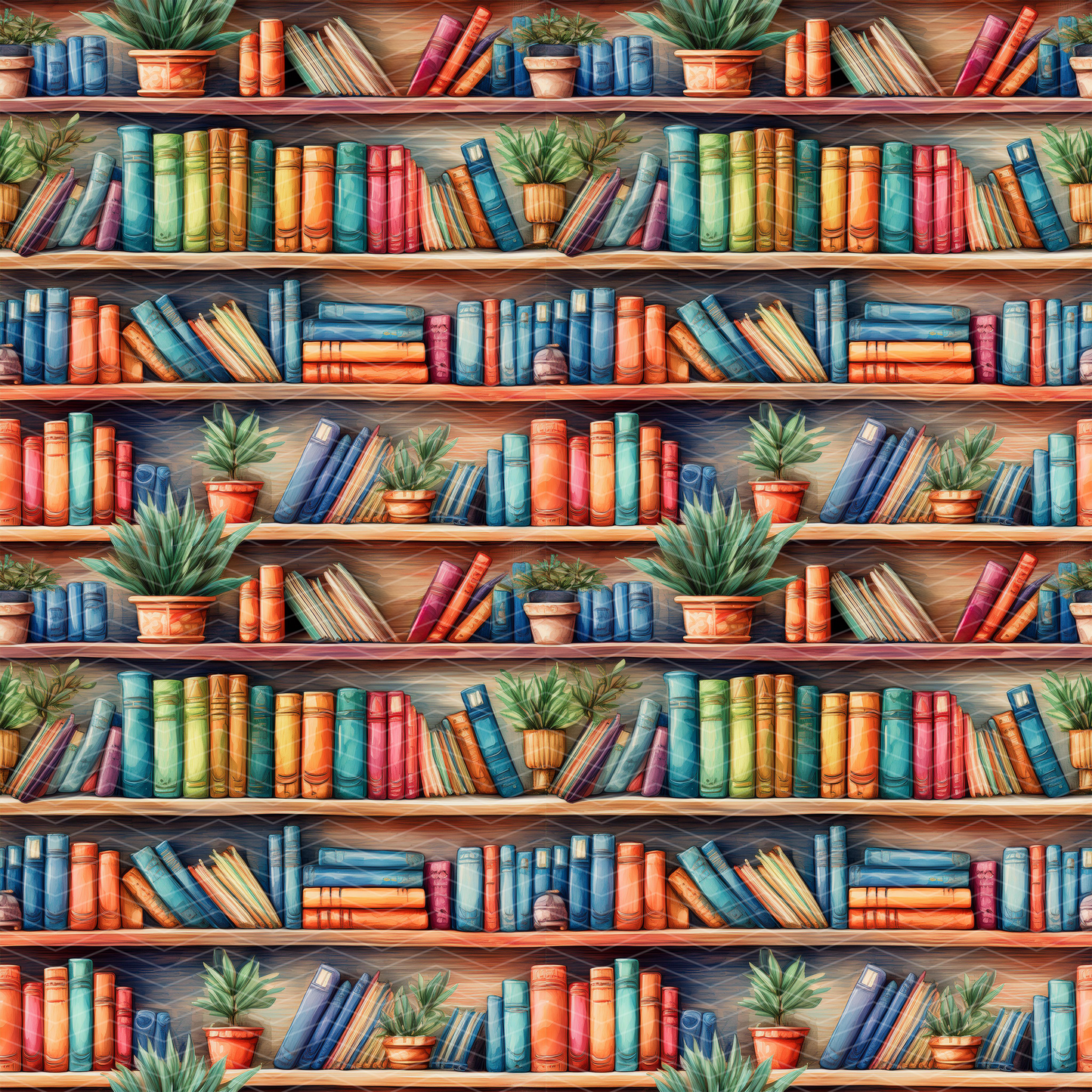Bookshelf 1 Digital Seamless Pattern