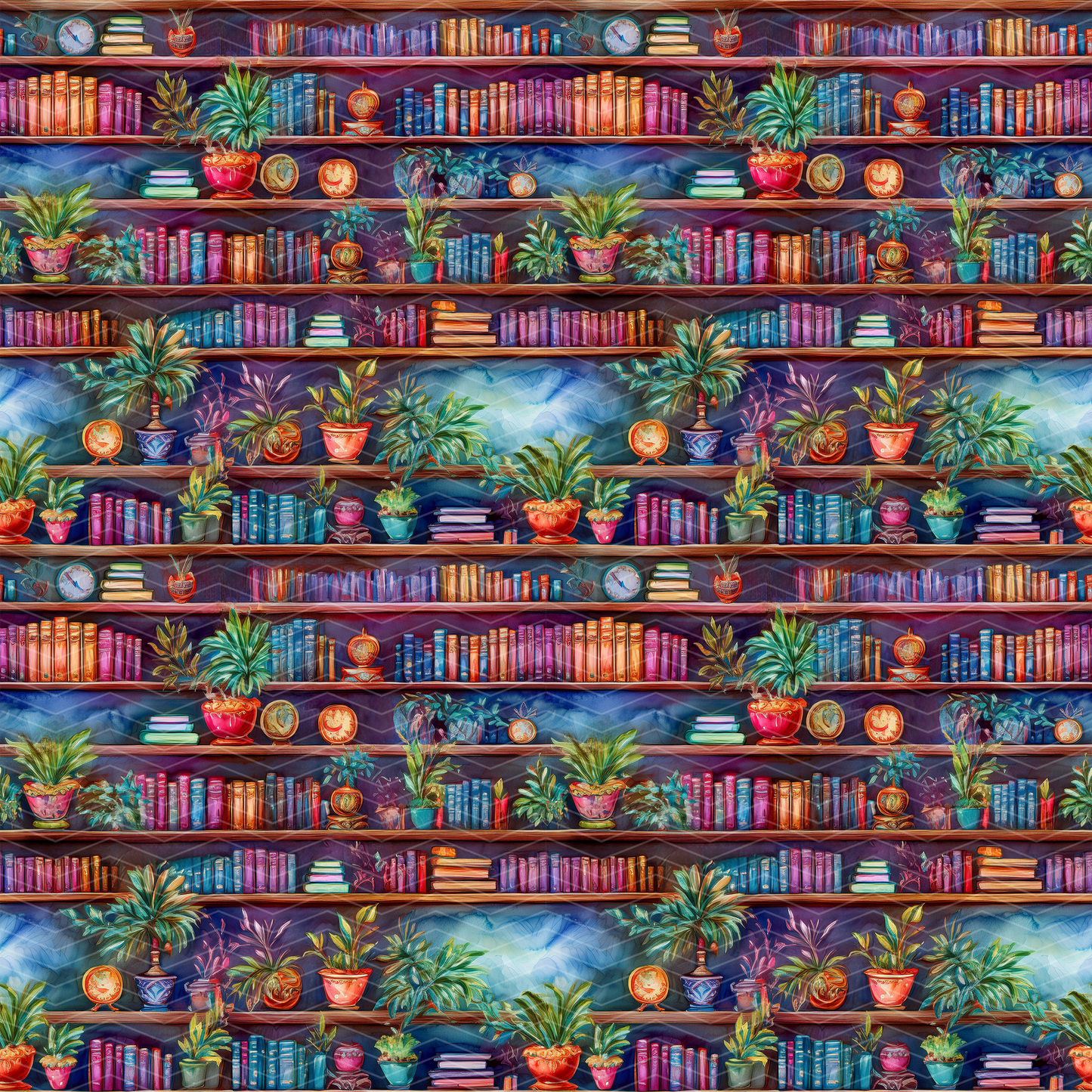 Bookshelf 2 Digital Seamless Pattern