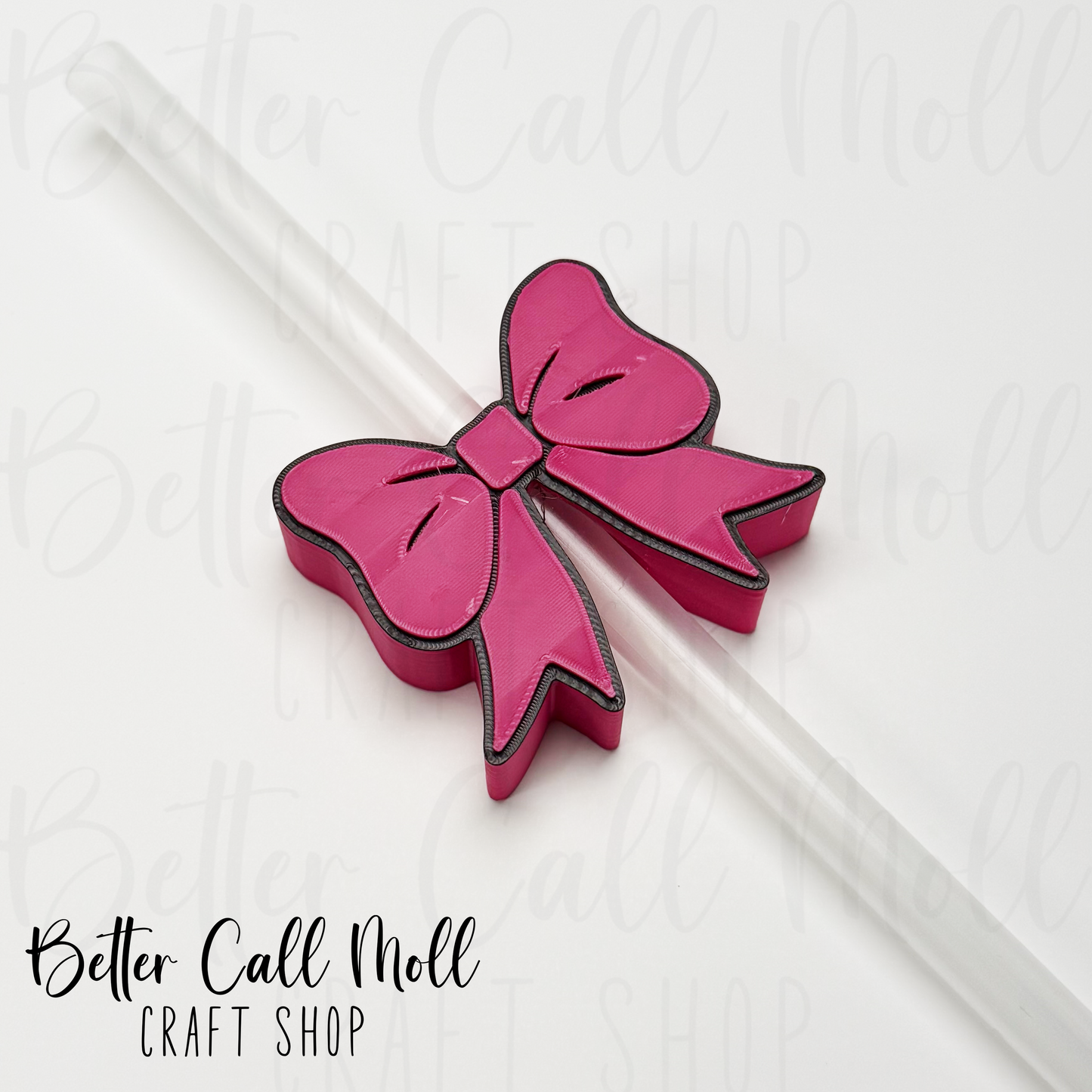 Ribbon Bow 3D Straw Topper
