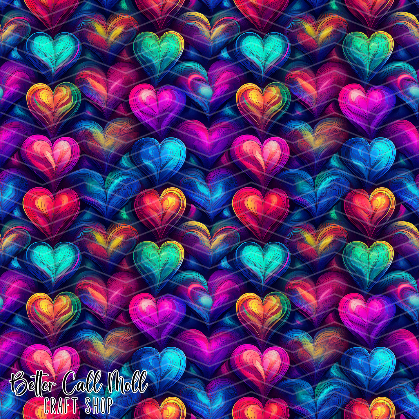Braided Hearts Digital Seamless Pattern
