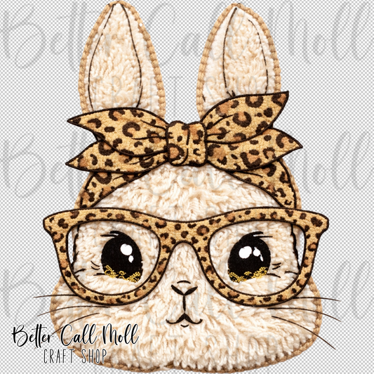 Cute Bunny with Bow UV DTF Decal