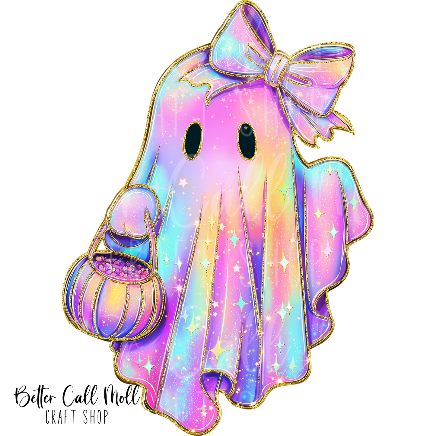 D225 - Sparkle Ghoul UV DTF Decal