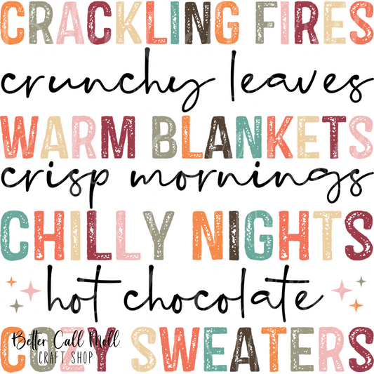 D023 - Fall Faves UV DTF Decal