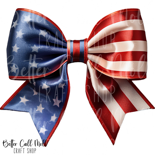D217 - American Flag Bow 2 UV DTF Decal