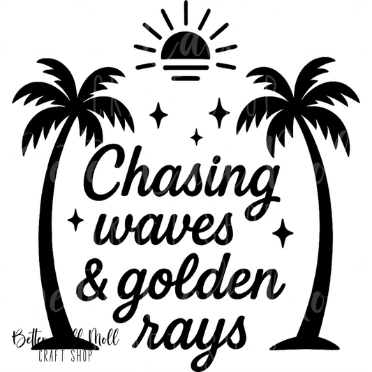 D082 - Chasing Waves & Golden Rays UV DTF Decal