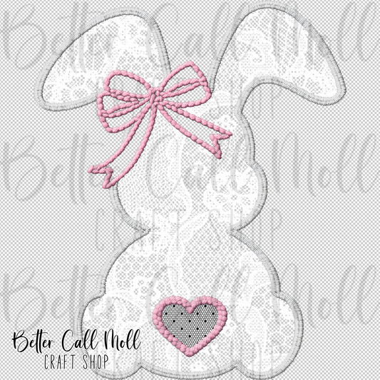 Lace Easter Bunny UV DTF Decal
