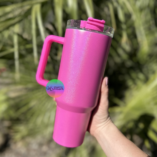 40oz Holographic Shimmer Handle Sublimation Tumbler