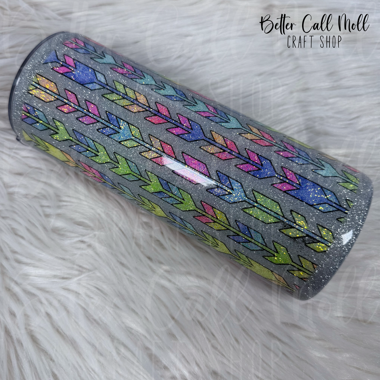 30oz "Follow Your Arrow" Glitter Thick Insulated Stainless Steel Coated Tumbler