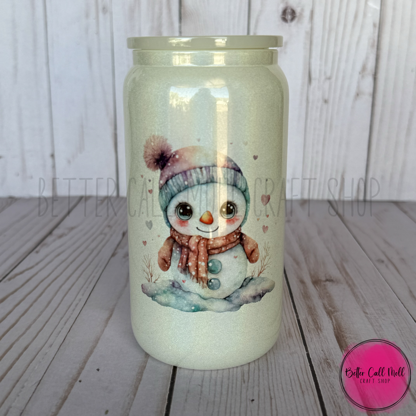 16oz Holographic Shimmer GLASS Sublimation Tumbler