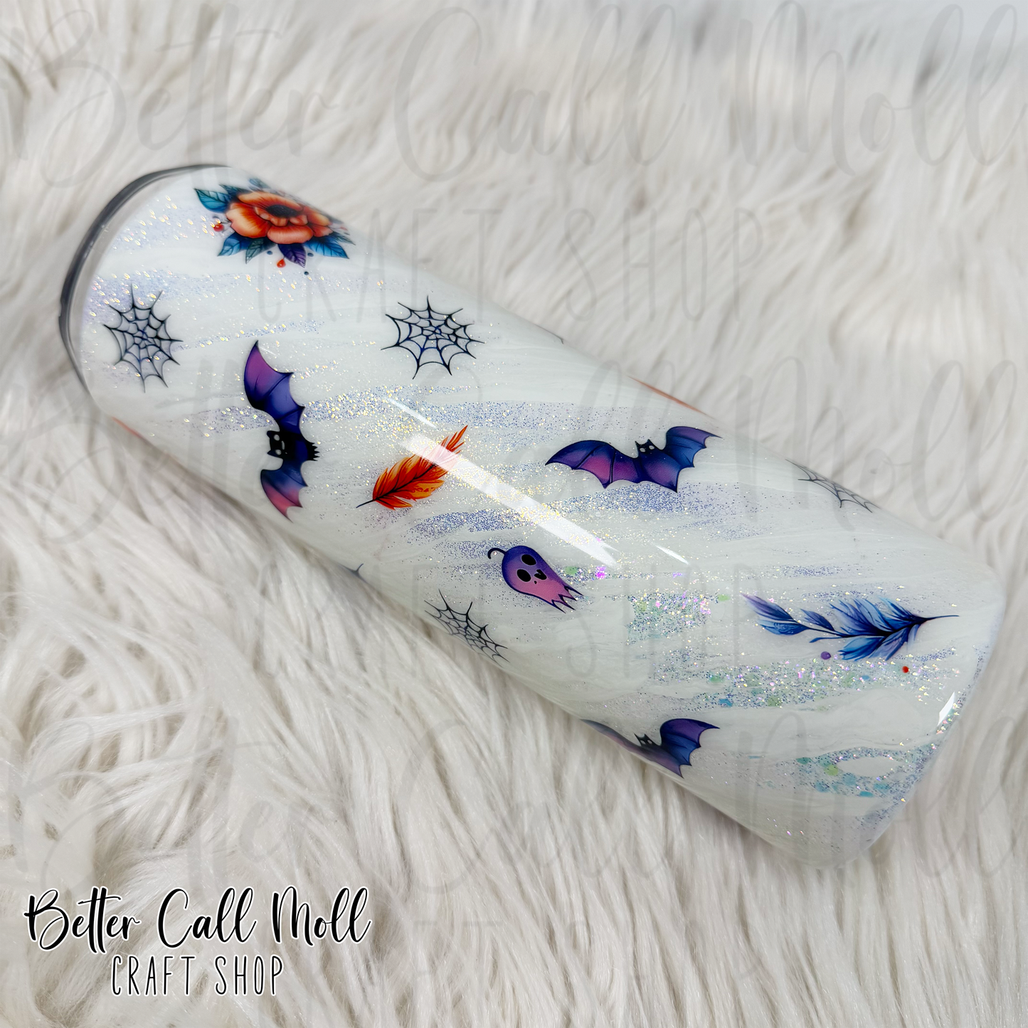 20oz Skinny Cute Ghost Insulated Stainless Steel Coated Tumbler