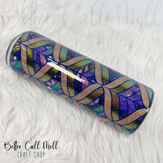 20oz Celestial Waves Glitter Insulated Stainless Steel Coated Tumbler