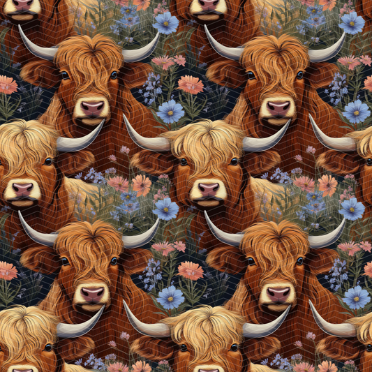 Highland Cow 1 Digital Seamless Pattern