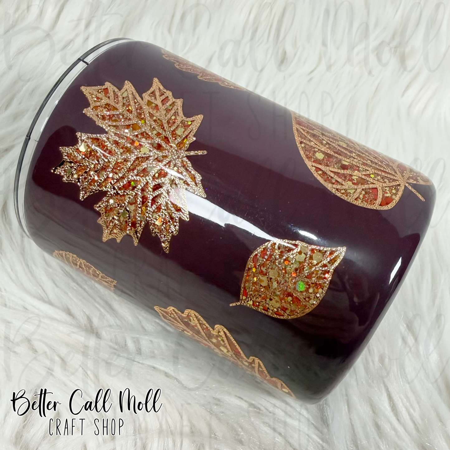 10oz Peekaboo Leaves Insulated Stainless Steel Coated Tumbler