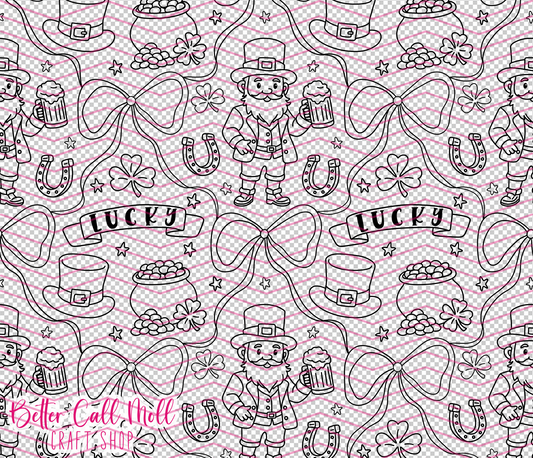 Irish Bows Digital Tumbler Template