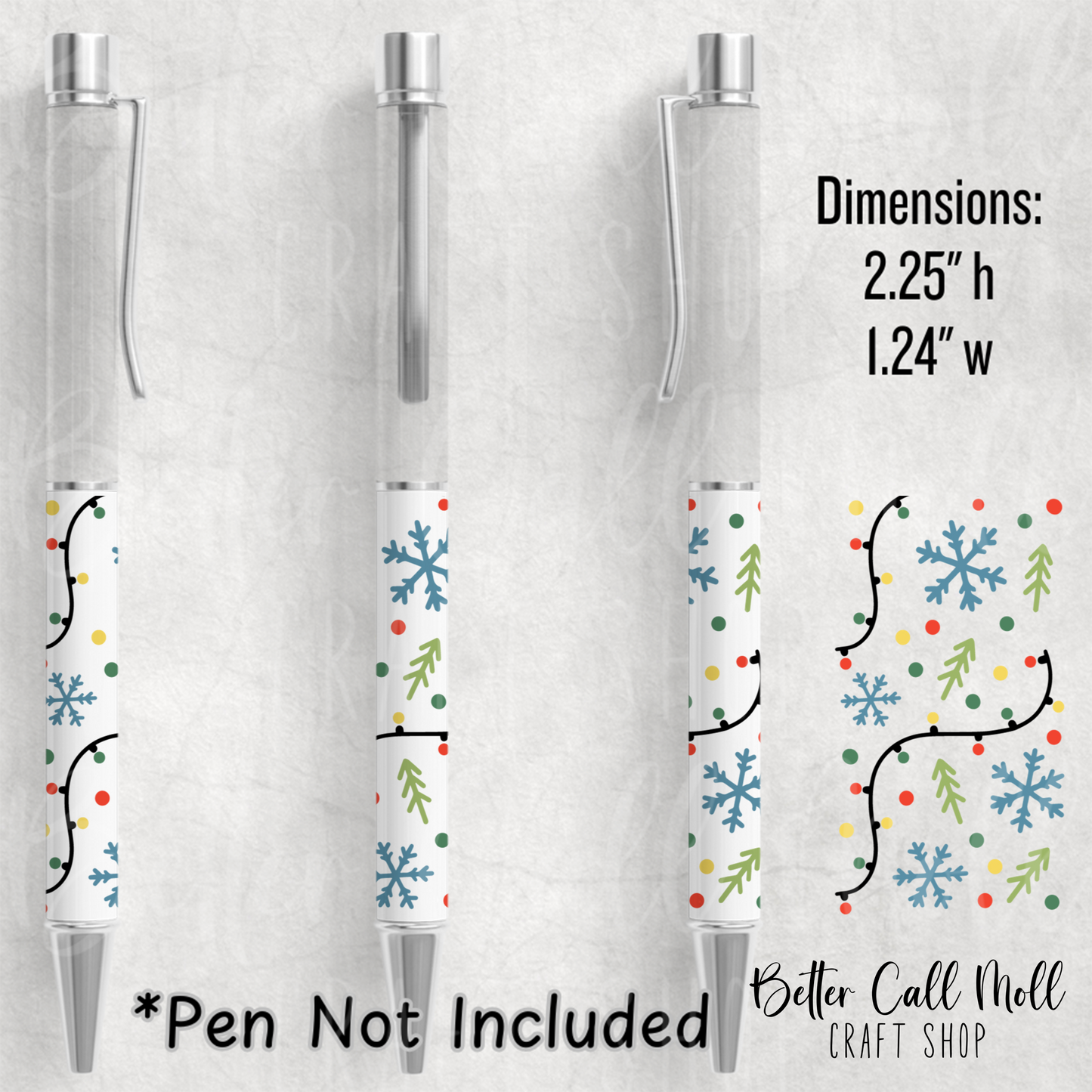 Christmas Lights UV DTF Pen Wrap
