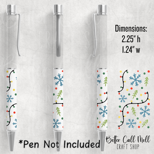Christmas Lights UV DTF Pen Wrap
