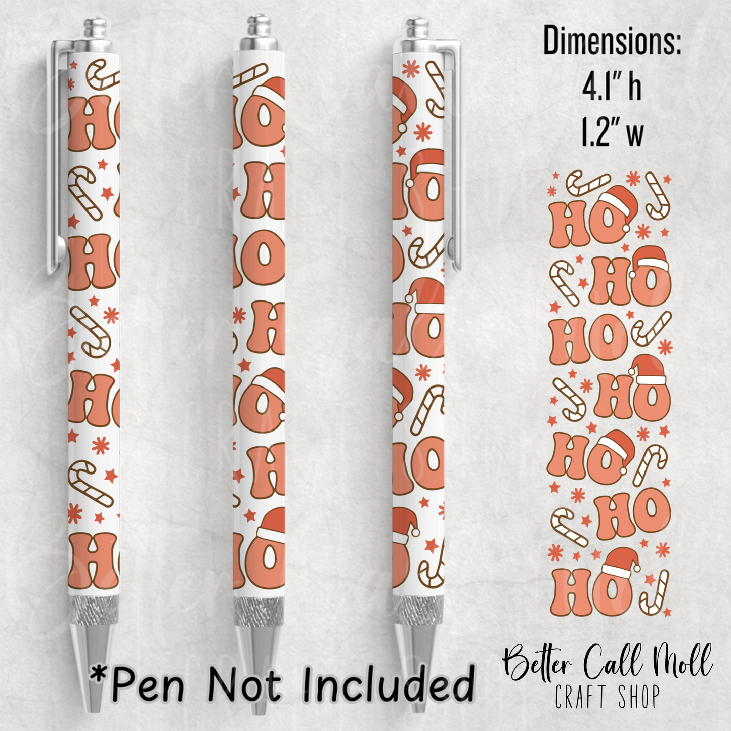 Ho Ho Ho UV DTF Pen Wrap