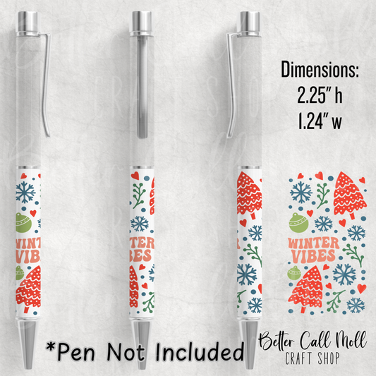 Winter Vibes UV DTF Pen Wrap