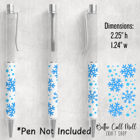 Snowflakes UV DTF Pen Wrap