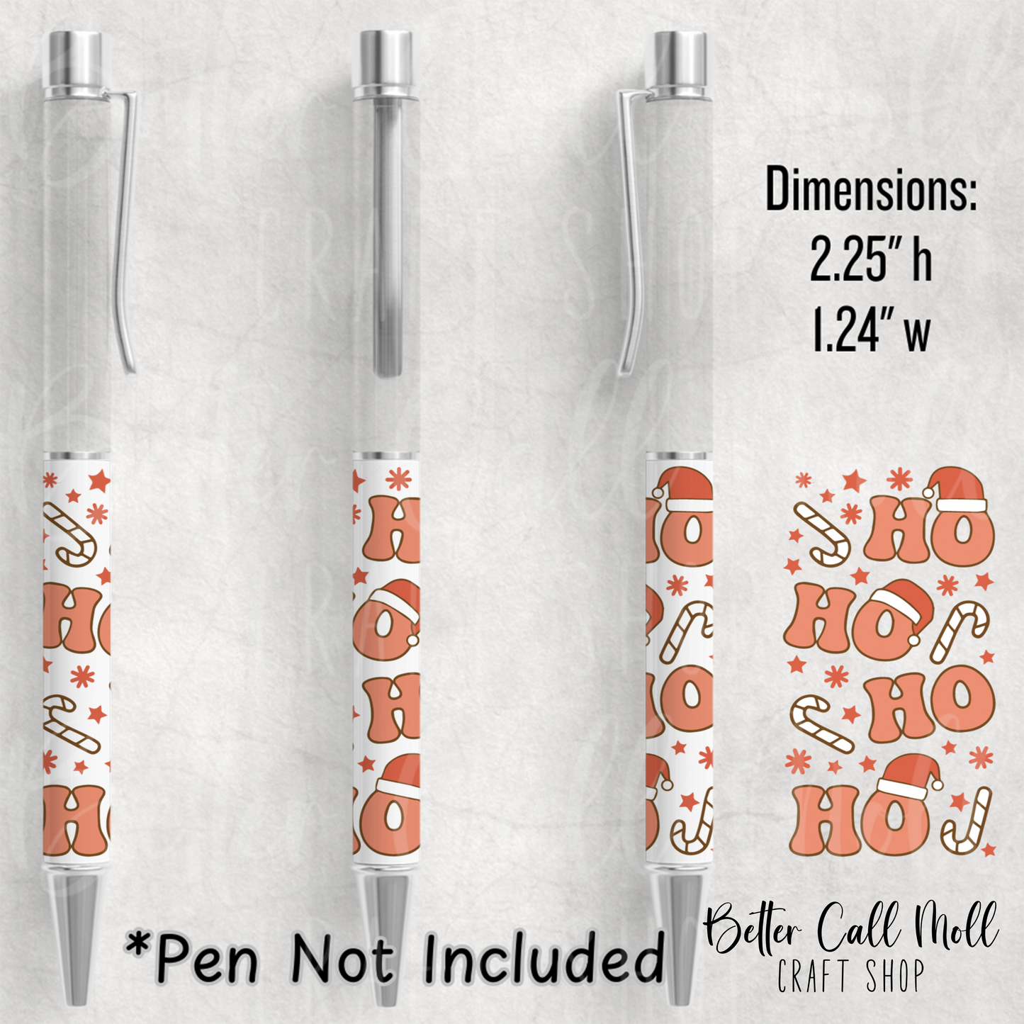 Ho Ho Ho UV DTF Pen Wrap