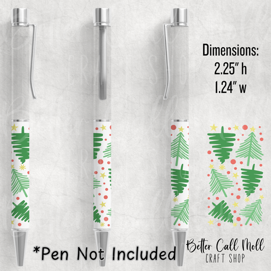 Christmas Trees UV DTF Pen Wrap