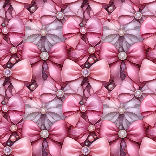 Pink Bows Digital Seamless Pattern
