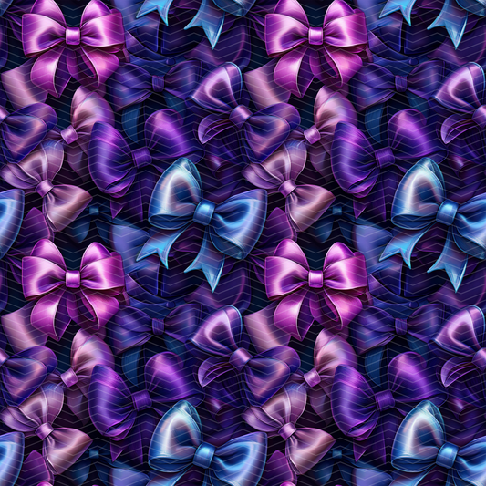 Purple and Blue Bows 1 Digital Seamless Pattern