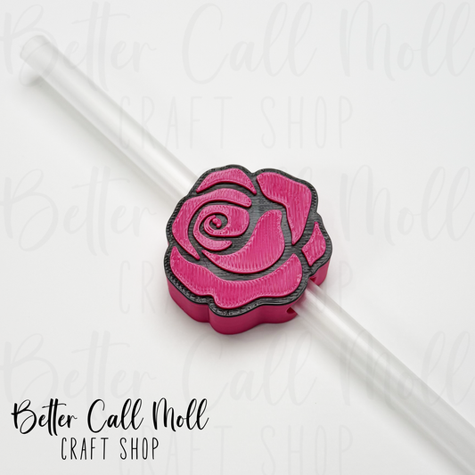 Rose 3D Straw Topper