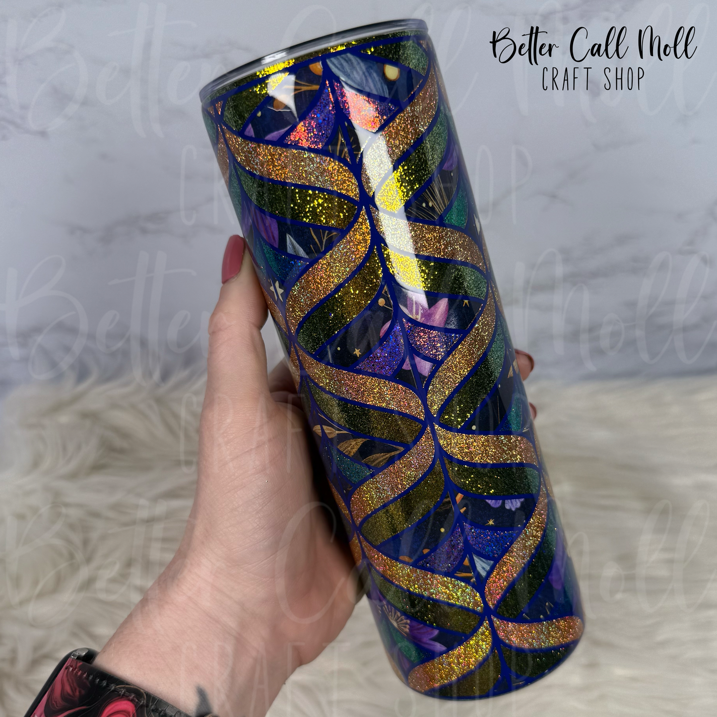 20oz Groovy Waves 2 Glitter Insulated Stainless Steel Coated Tumbler
