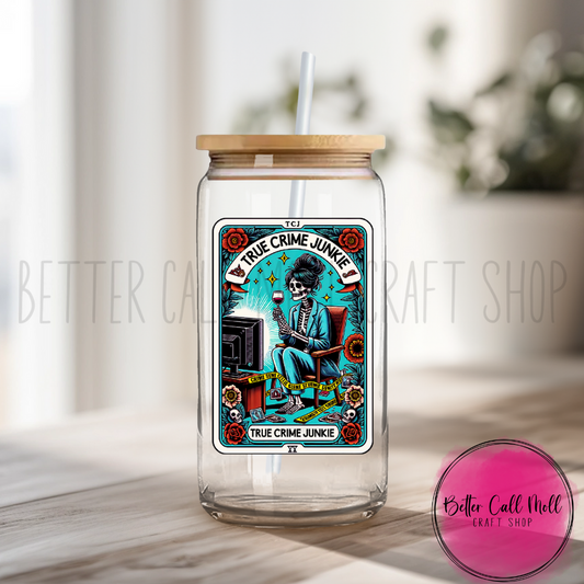 D016 - The True Crime Junkie Tarot UV DTF Decal