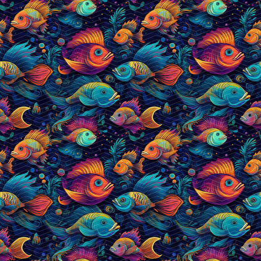 Tropical Fish 1 Digital Seamless Pattern