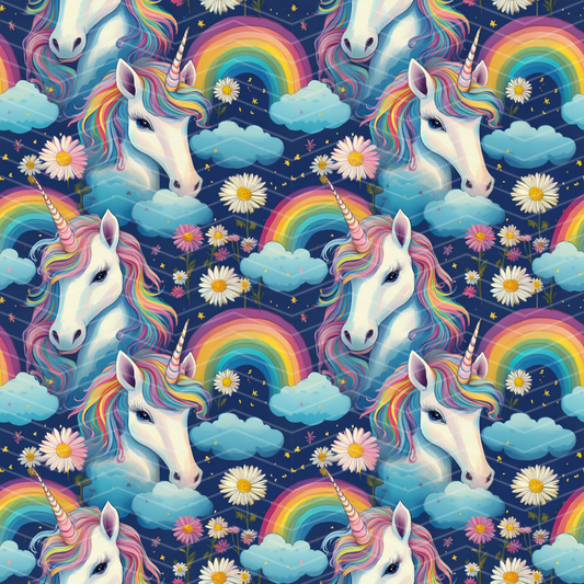 Unicorns and Rainbows Digital Seamless Pattern