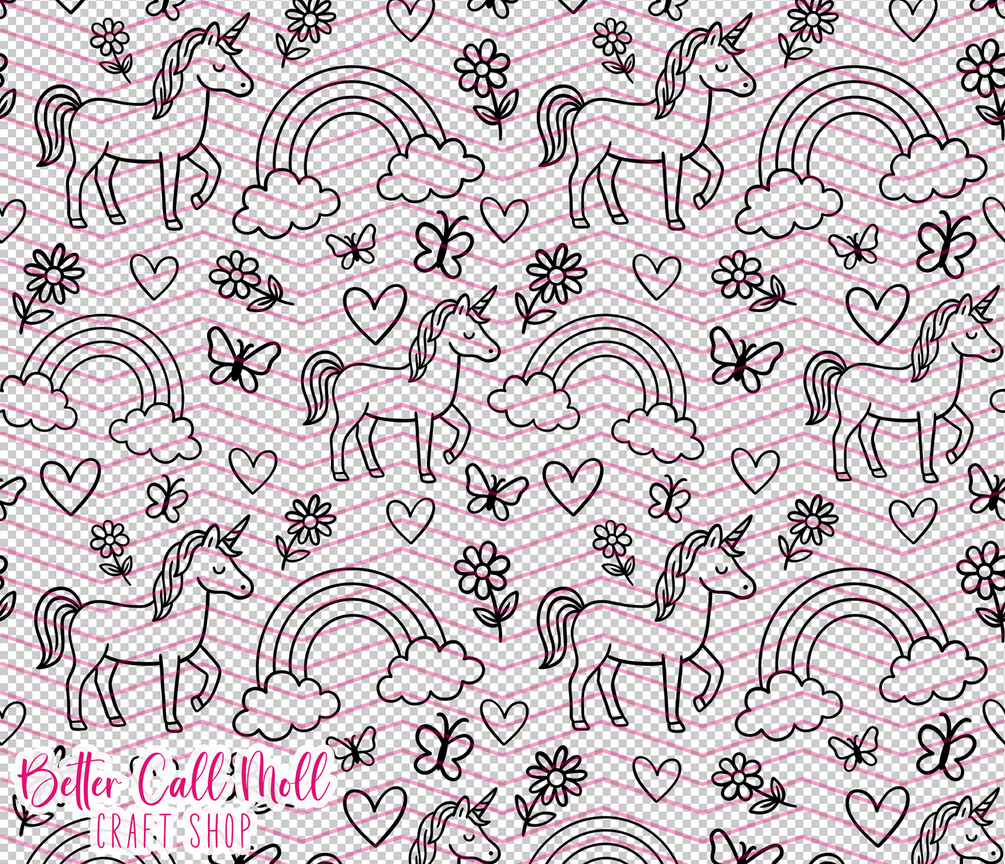 Unicorns and Rainbows Digital Tumbler Template