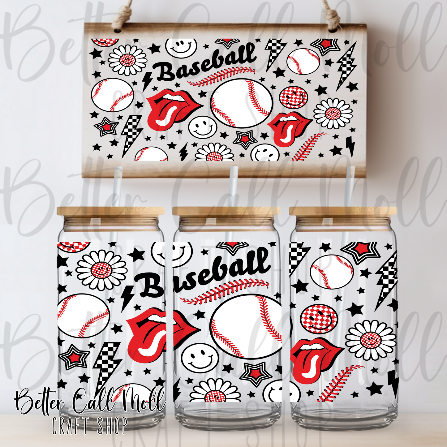 Baseball UV DTF 16oz Tumbler Wrap