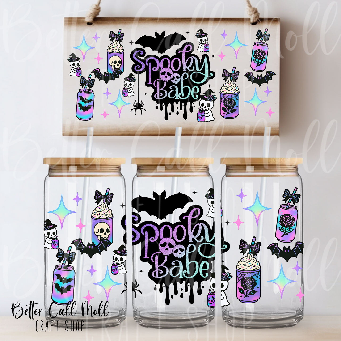 W175 - Spooky Babe UV DTF 16oz Tumbler Wrap