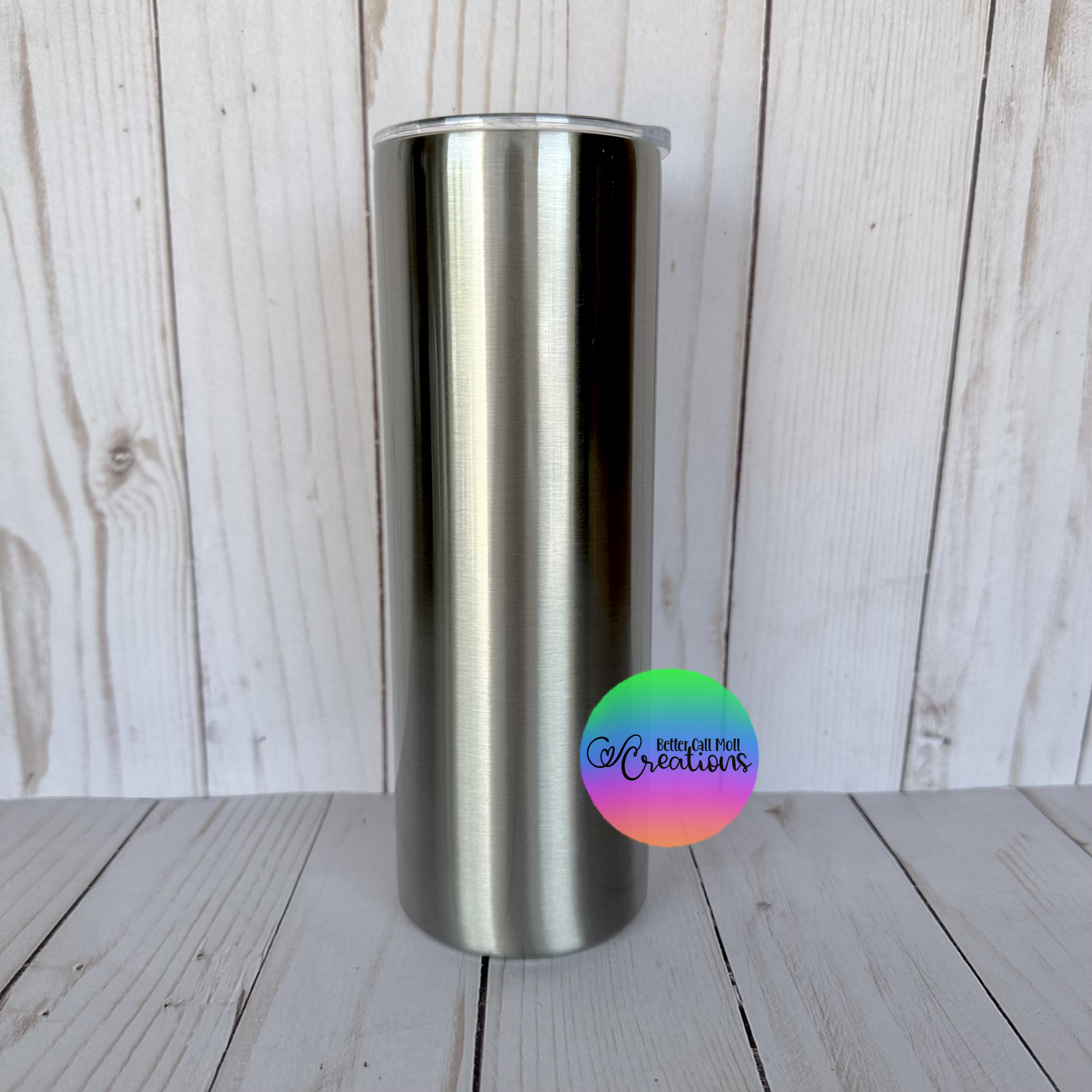 20oz Metallic Silver Skinny Sublimation Tumbler – Better Call Moll Craft  Shop