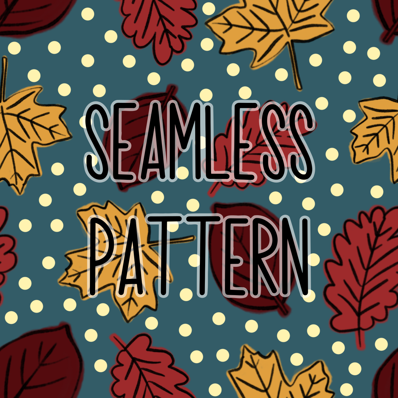 Set of 4 Fall Leaves Digital Seamless Patterns