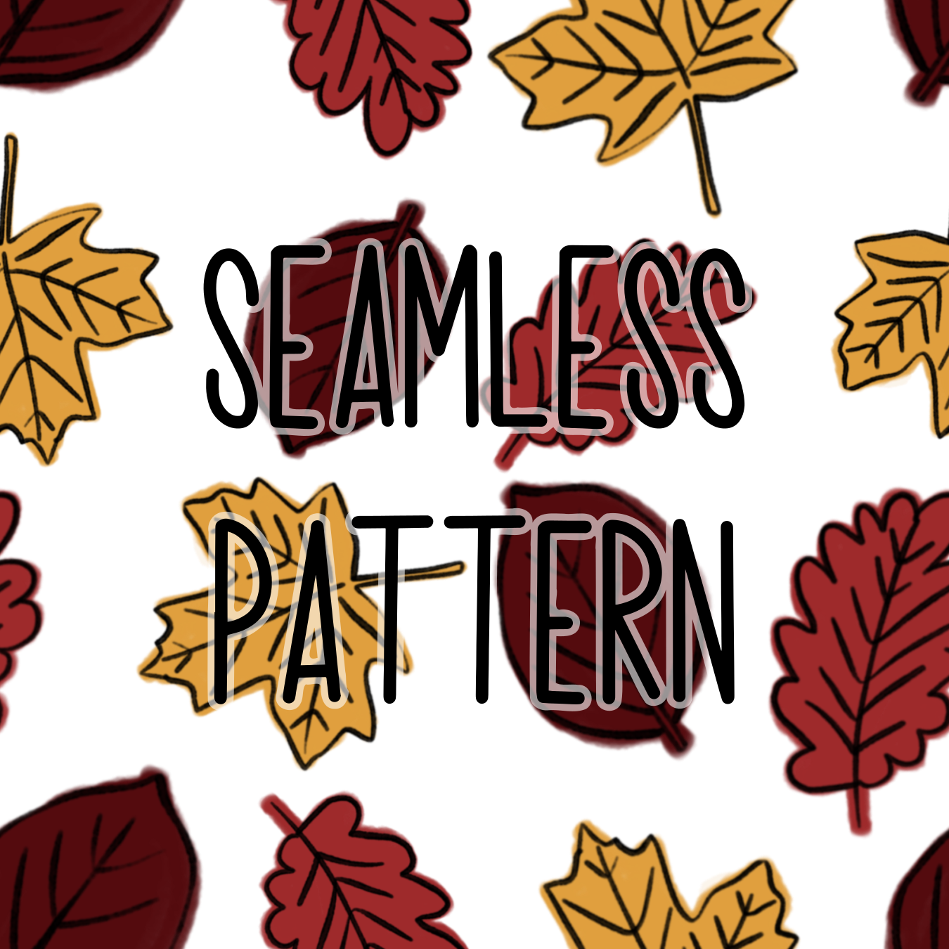 Set of 4 Fall Leaves Digital Seamless Patterns