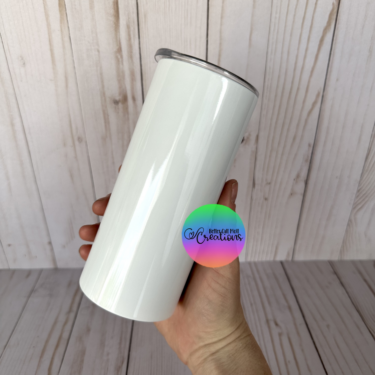 15oz Glossy FLAT EDGE Skinny Sublimation Tumbler