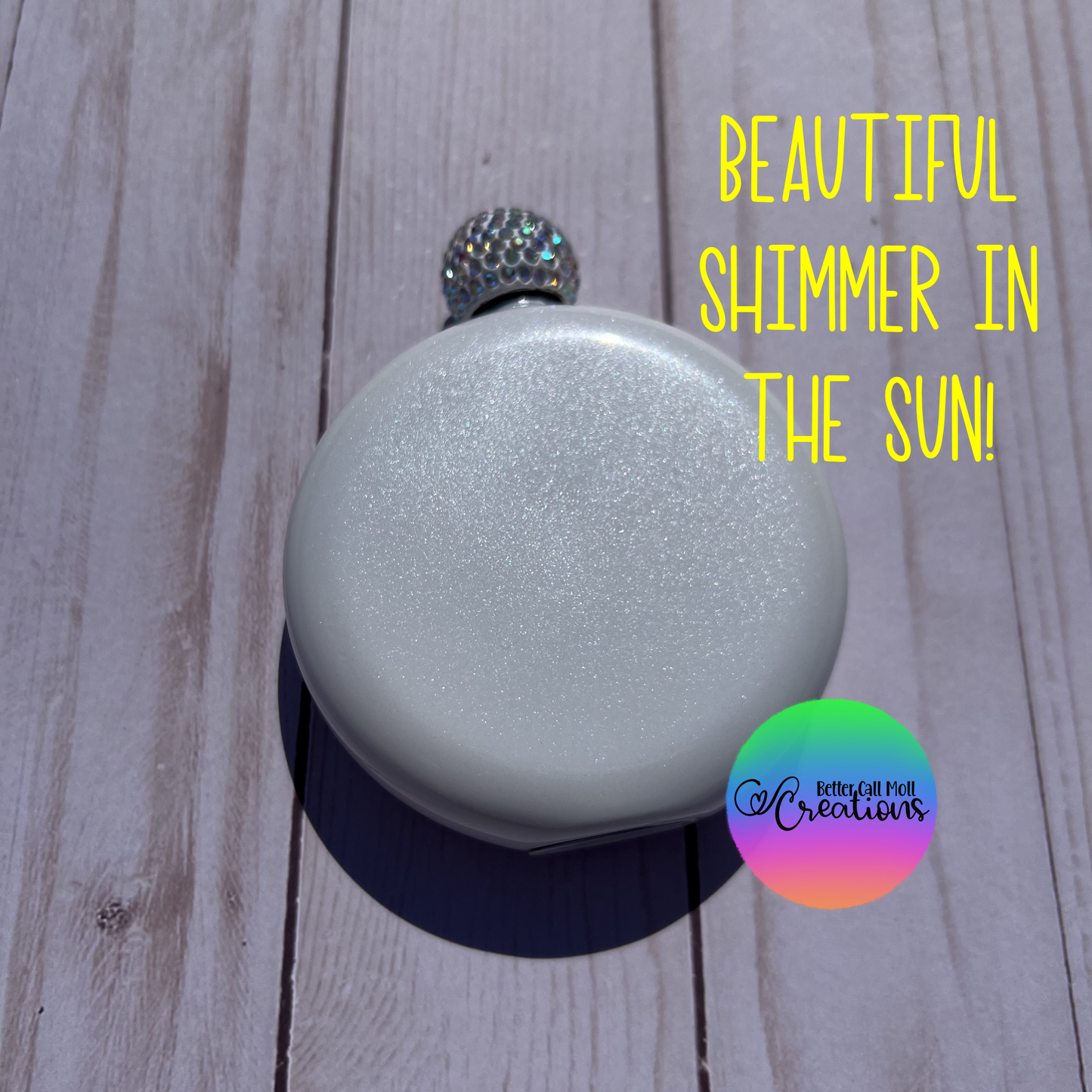 5oz Shimmer Sublimation Flask with Rhinestone Cap