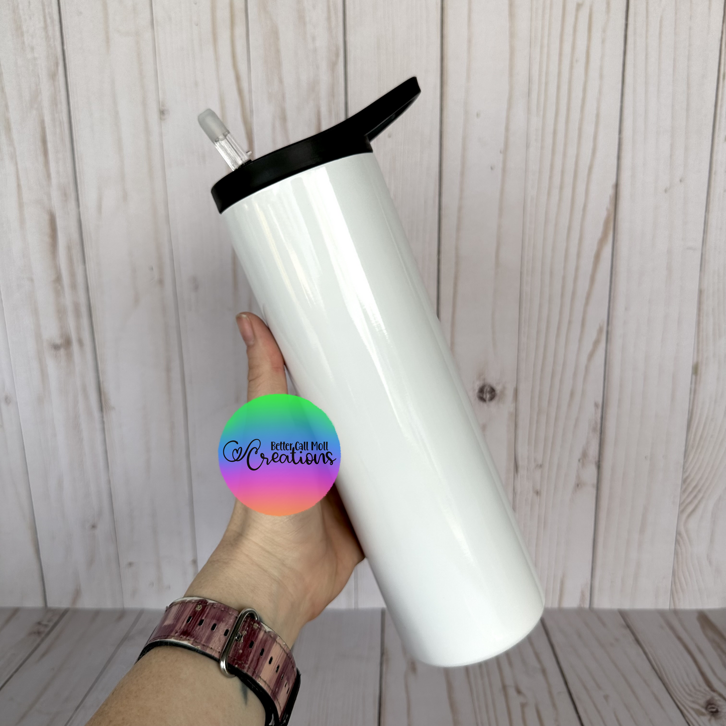 30oz Glossy Duo Lid Sport Sublimation Tumbler