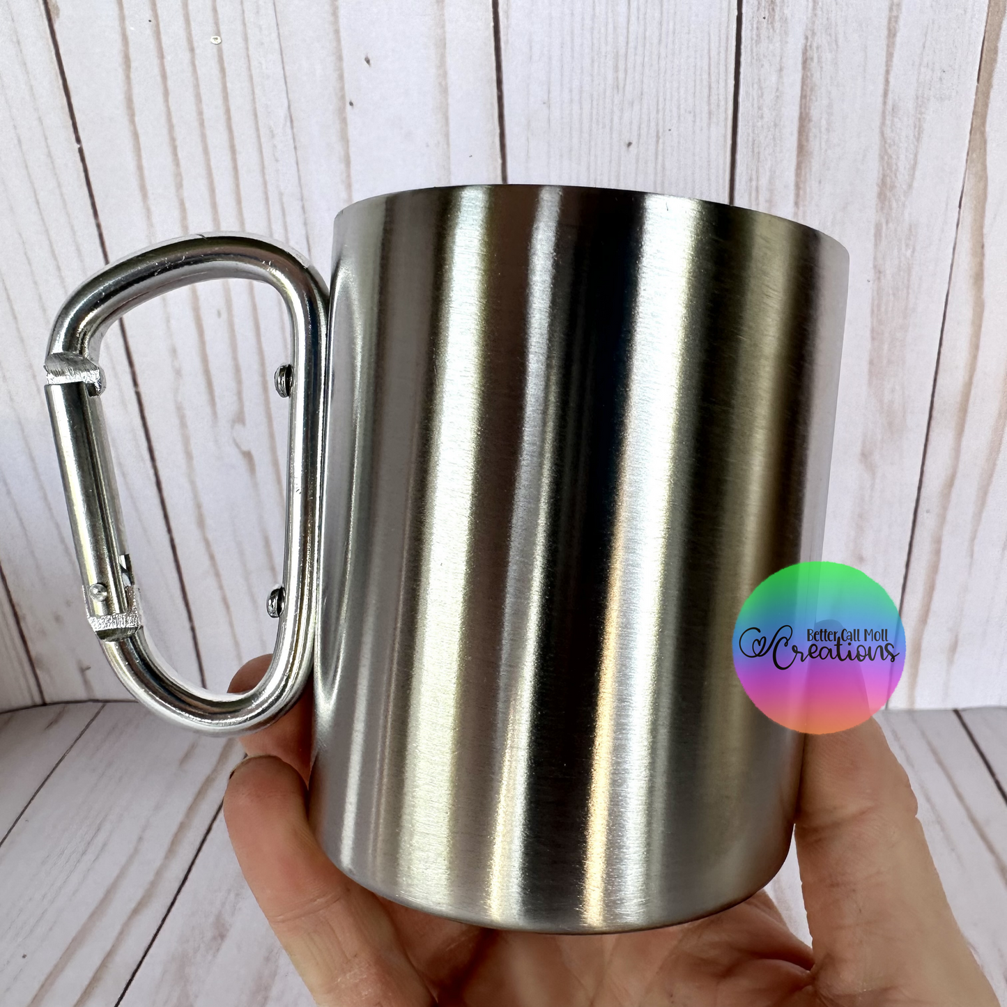 10oz Stainless Steel Carabiner Mug Tumbler - NOT FOR SUBLIMATION